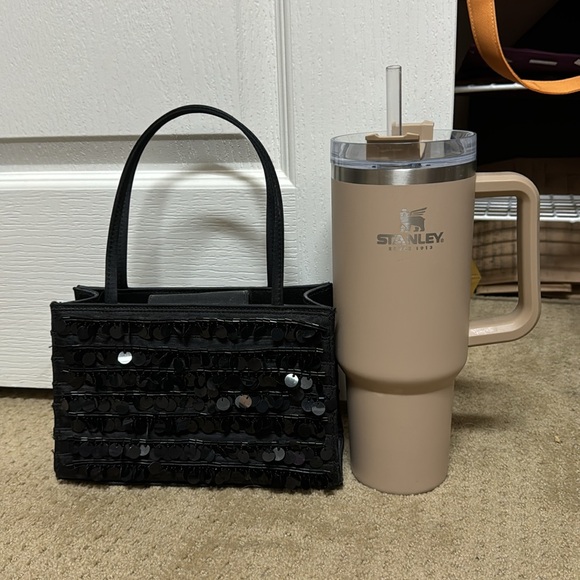 Ann Taylor black, silk and sequin mini tote - Picture 5 of 5